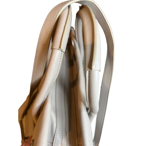 Louise et Cie Neutral Snake Embossed Leather Convertible Satchel Nude - Picture 5 of 9